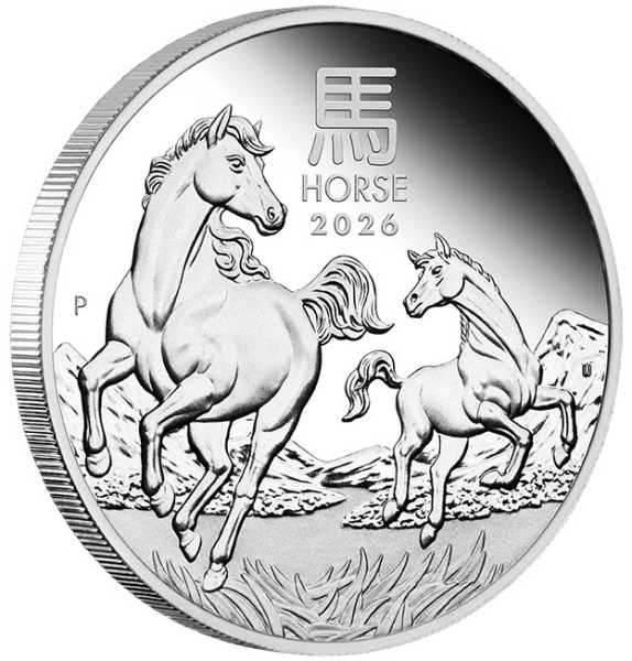 Lunar 3 Jahr des Pferd 1 Unze Silber Proof 2026