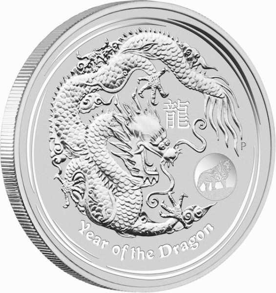 Lunar 2 Jahr des Drachen 1 Unze Silber Privy Mark 2012