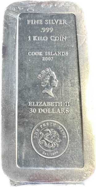 1 KG Cook Island Perth Mint Silberbarren 