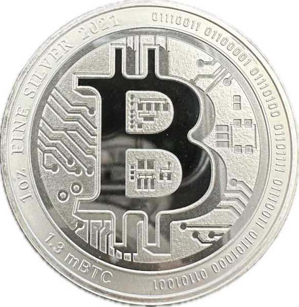 Bitcoin Silbermünze 