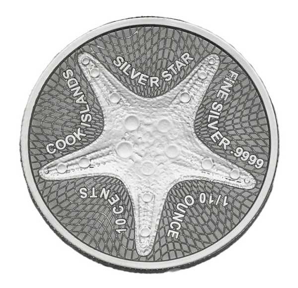 Cook Island Silver Star 1/10 Oz Silbermünze 2021 Rückseite