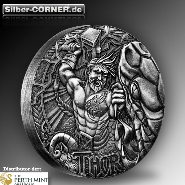 2 Oz Thor Antik Finish Münze