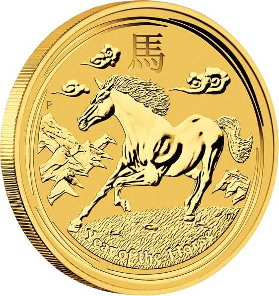 Lunar 2 Pferd 1/10 Unze Goldmünze 2014