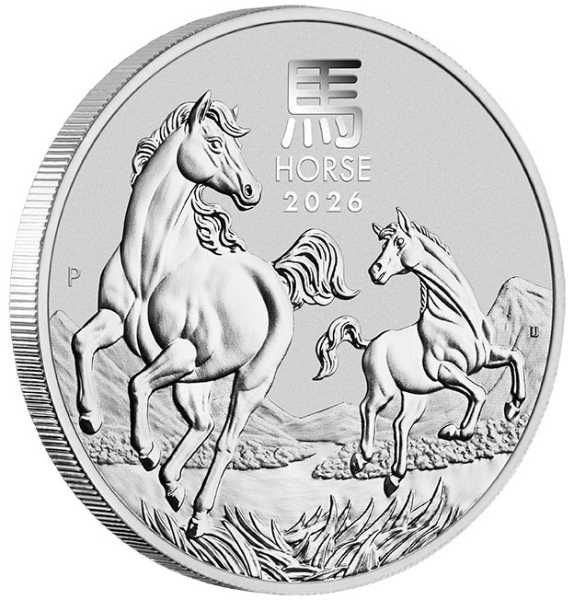 Lunar 3 Jahr des Pferd 1 Unze Silbermünze 2026