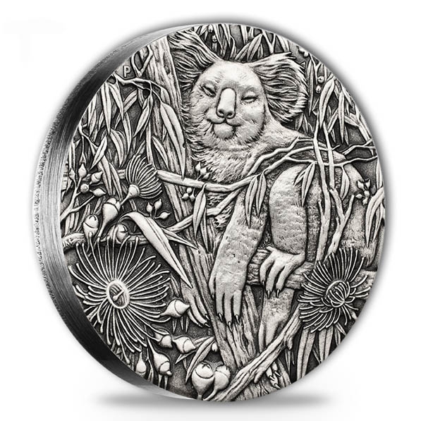 Koala 2 Oz Silber 2017 - Antik Finish- + Box + COA *