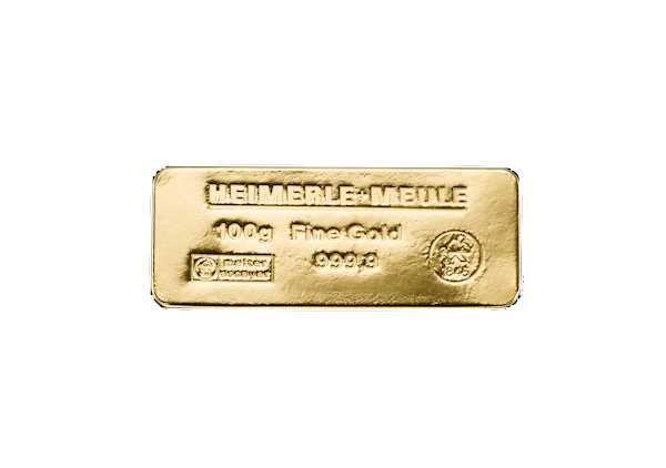Heimerle + Meule 100 Gramm Goldbarren in Sargform