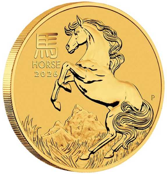 Lunar 3 Pferd 1 Unze Goldmünze 2026 hier kaufen & verkuafen