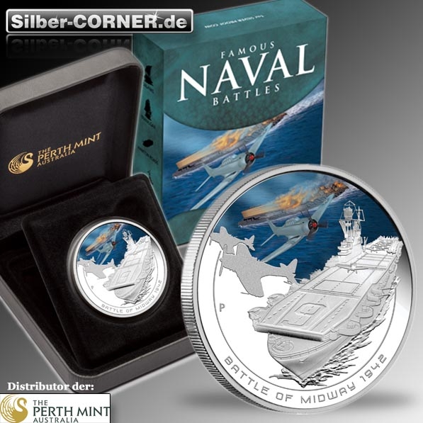 Naval Battle - Midway 1 Oz Silber + Box + COA*