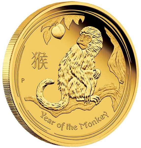 Lunar 2 Jahr des Affen 1 Unze Gold 2016 Proof