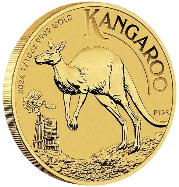 Australien Känguru 1/10 Oz Goldmünze 2024