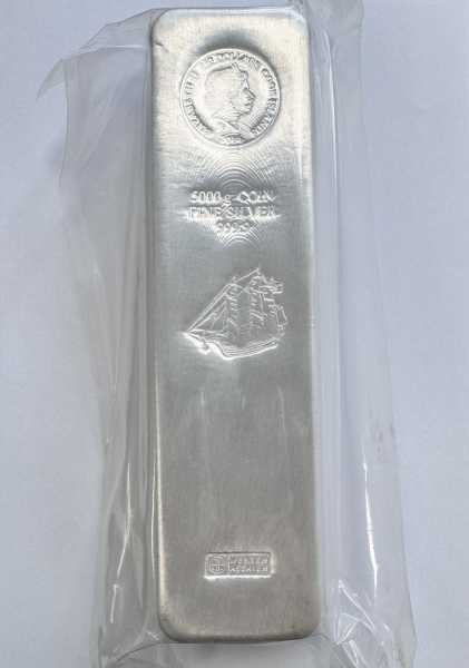 Cook Island 5 KG Silberbarren Heraeus