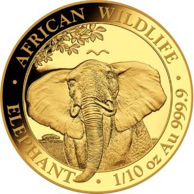 Somalia Elefant 1/10 Oz Gold 2021