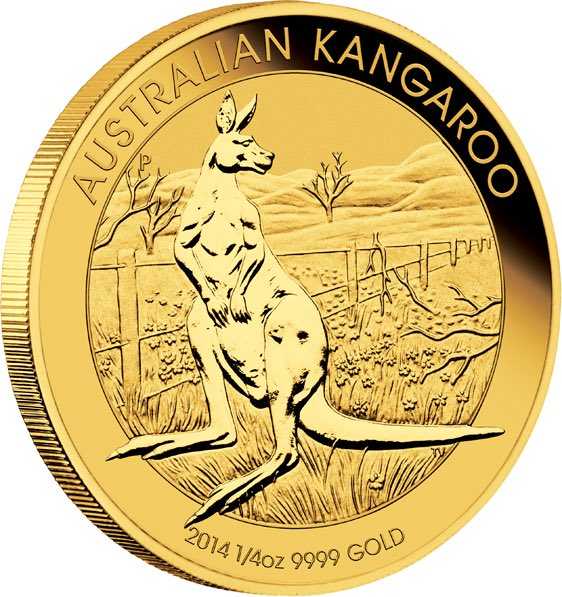Australien Känguru Goldmünze 1/4 Unze 2014