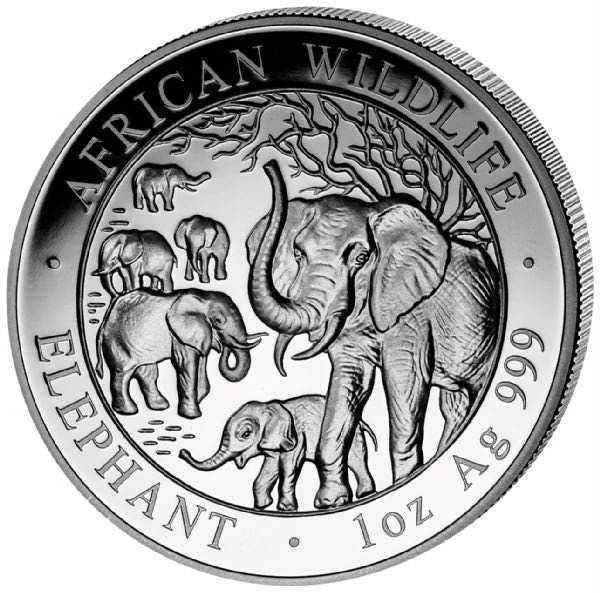 Somalia Elefant 1 Unze Silber 2008*