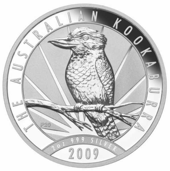 Australien Kookaburra Silbermünze 2 Unzen 2009