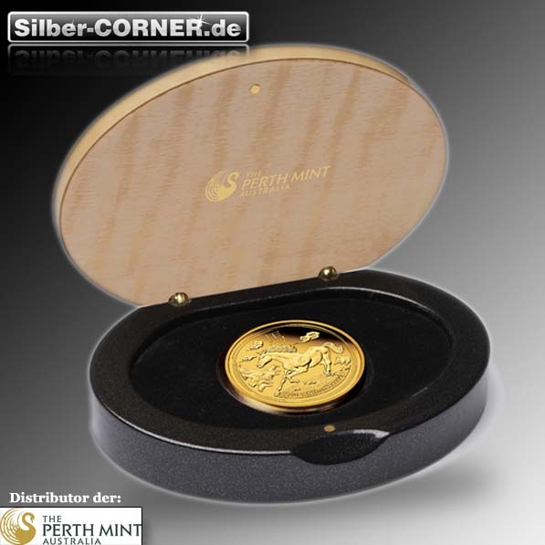 Lunar II Pferd 1/4 Oz Gold Proof + Box + CoA 2014