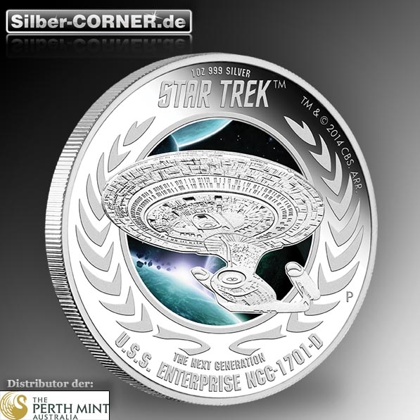Star Trek - U.S.S. Enterprise 1701-D 1 Oz Silber + Box ohne Umverpackung*