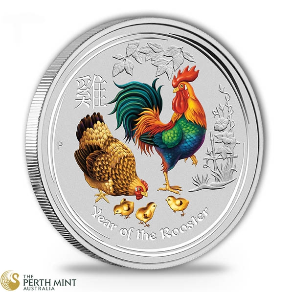 Lunar II Hahn 10 Oz Silber farbig 2017*