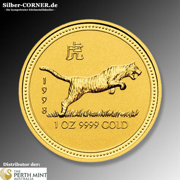 1 Unze Gold Lunar 1 Tiger 1998