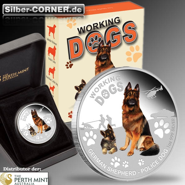 Working Dogs - Schäferhund 1 Oz Silber Proof*
