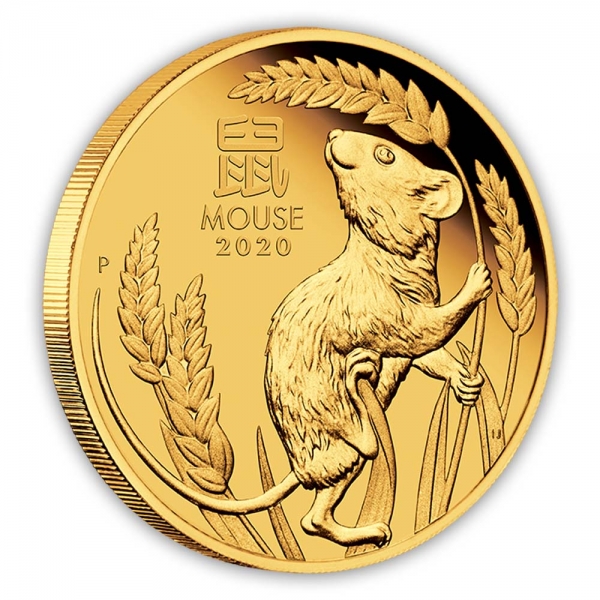 Lunar 3 Jahr der Maus 1/4 Unze Gold 2020 Polierte Platte