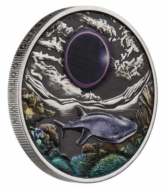 Ningaloo Eclipse - Sonnenfinsternis - 2 Oz Silber Antik + Box + COA