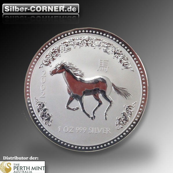 Lunar I 1 OZ Silber Pferd 2002*