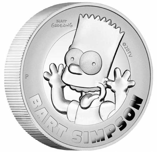 The Simpsons - Bart - 2 Unzen Silber High Relief +Box +Zertifikat*