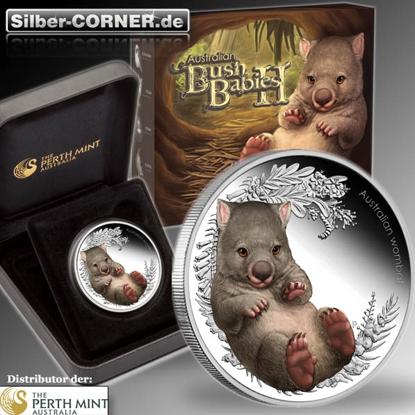 Bush Babies II Wombat 1/2 Oz Silber Proof 2013 + Box + Coa*