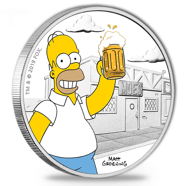 1 oz Silber Proof Homer Simpson 2019 *