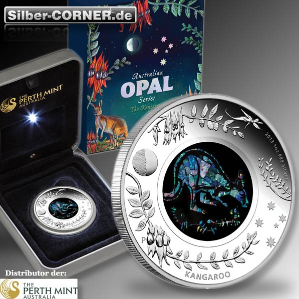 Australian Opal Series - 2013 Kangaroo 1 Oz Silver Proof Coin*