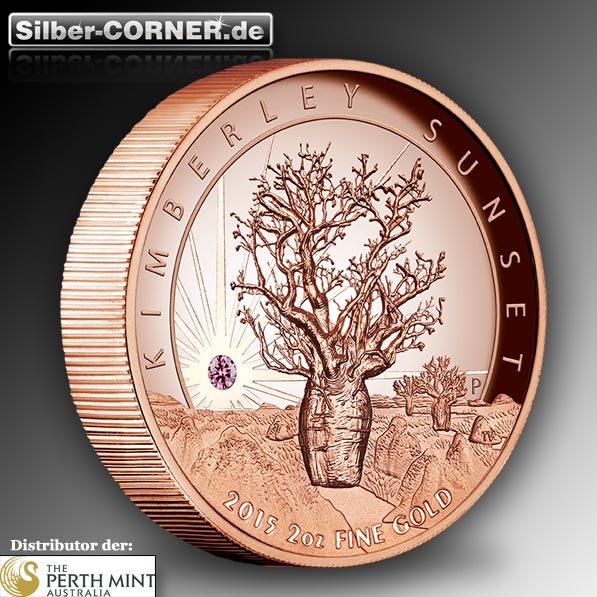 Kimberley Sunset 2 Oz Gold High Relief Pink