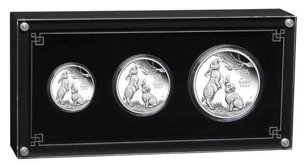 Lunar III - Hase - 3 Coin Set Silber Proof +Box +Zertifikat