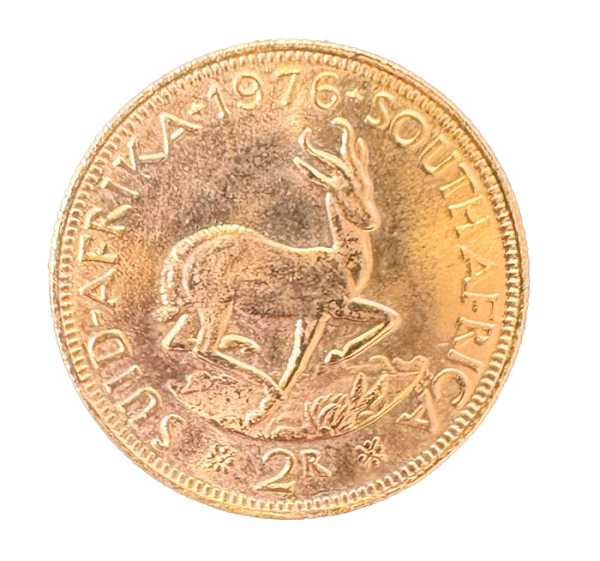 Goldmünze 2 Rand Südafrika Rückseite Silber-CORNER.de