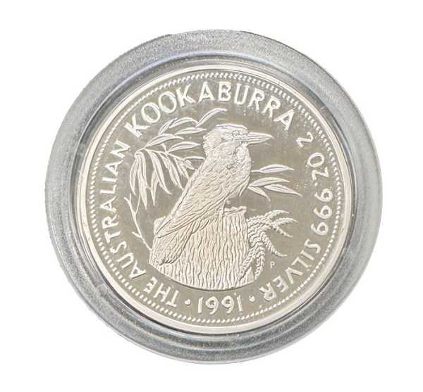 Kookaburra 2 Oz Silber Polierte Platte 1991