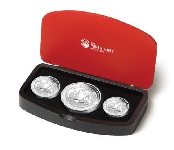 Lunar II Hase 3 Coin Set Silber Proof 2011
