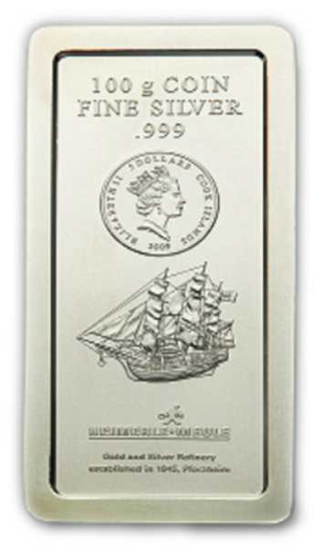 Heimerle + Meule 100g Silber-Münzbarren Cook Island
