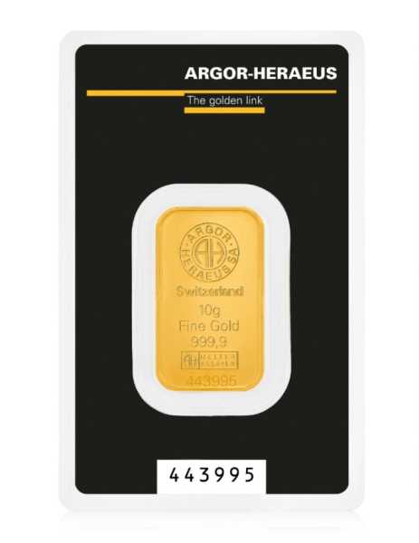 Argor-Heraeus 10 Gramm Goldbarren kaufen und verkaufen