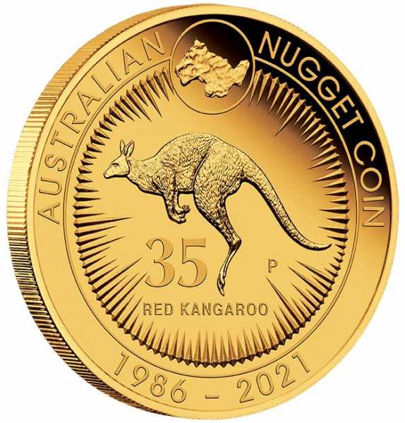 Australien Känguru - 35 Jahre Edition - 2 Unzen Gold Proof 2021 +Box +COA