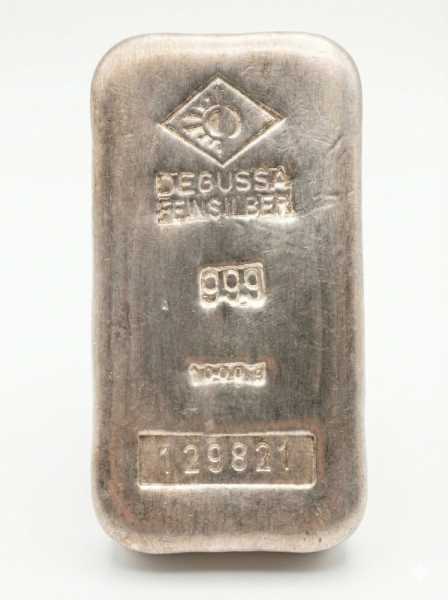 Degussa 1 KG Silberbarren alte Version