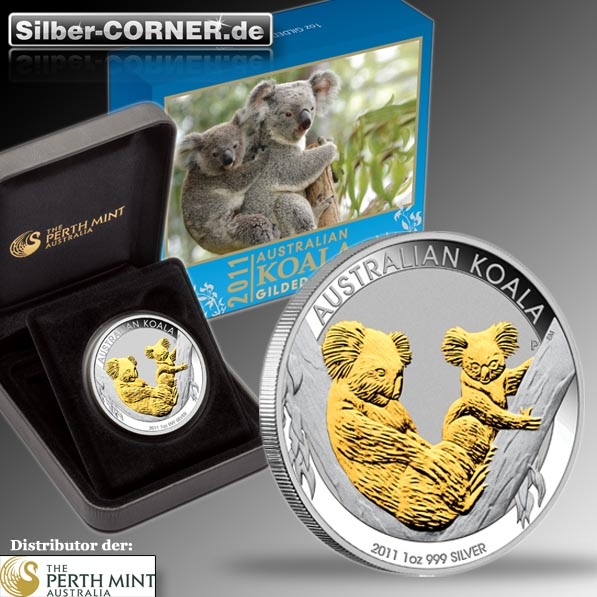 Koala 2011 1 Unze Silber vergoldet 2011