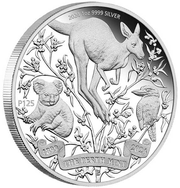 125 Jahre Perth Mint 1 Unze Silber Polierte Platte 2024