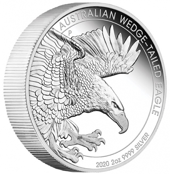 Wedge Tailed Eagle 2 Oz Silber Proof 2020 + Box +COA*