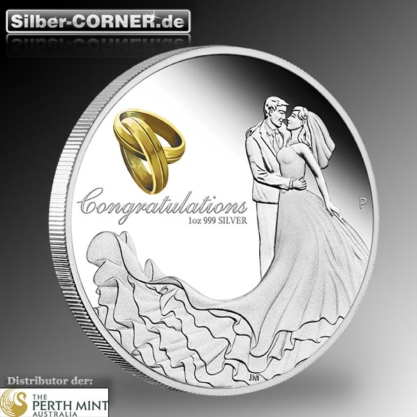 2015 Wedding 1 Oz Silber Proof Coin *