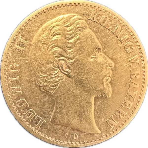 Kaiserreich 10 Mark Ludwig II Goldmünze J 196