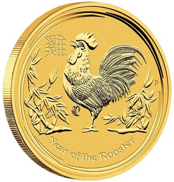 Lunar 2 Jahr des Hahn 1/20 Unze Goldmünze 2017