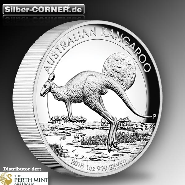 Australien Känguru 1 Oz Silber High Relief 2015 + Box*