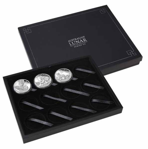 Lunar 3 - 12 Year Collection - 4 x 2 Oz Silber Proof + Box + Zertifikat (Maus+Ochse+Tiger+Hase)*