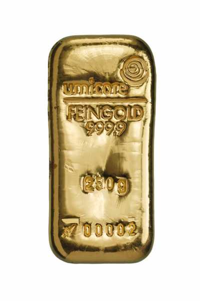 Umicore 250 Gramm Goldbarren kaufen & verkaufen