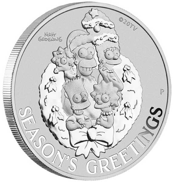 The Simpsons 1 Oz Silber Season Greetings Silbermünze